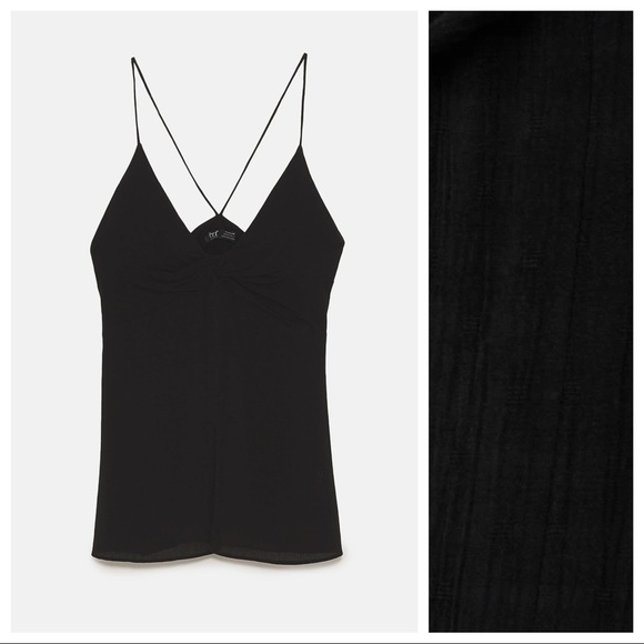 NWT. Zara Black Viscose Top with Straps. Size S. - Picture 5 of 11